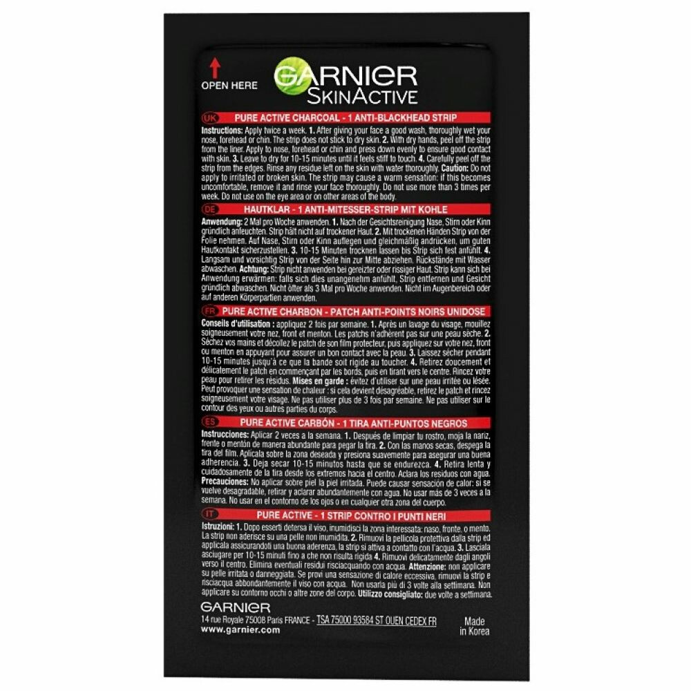 Garnier SkinActive Pure Active Charcoal Neusstrips4 stuks
