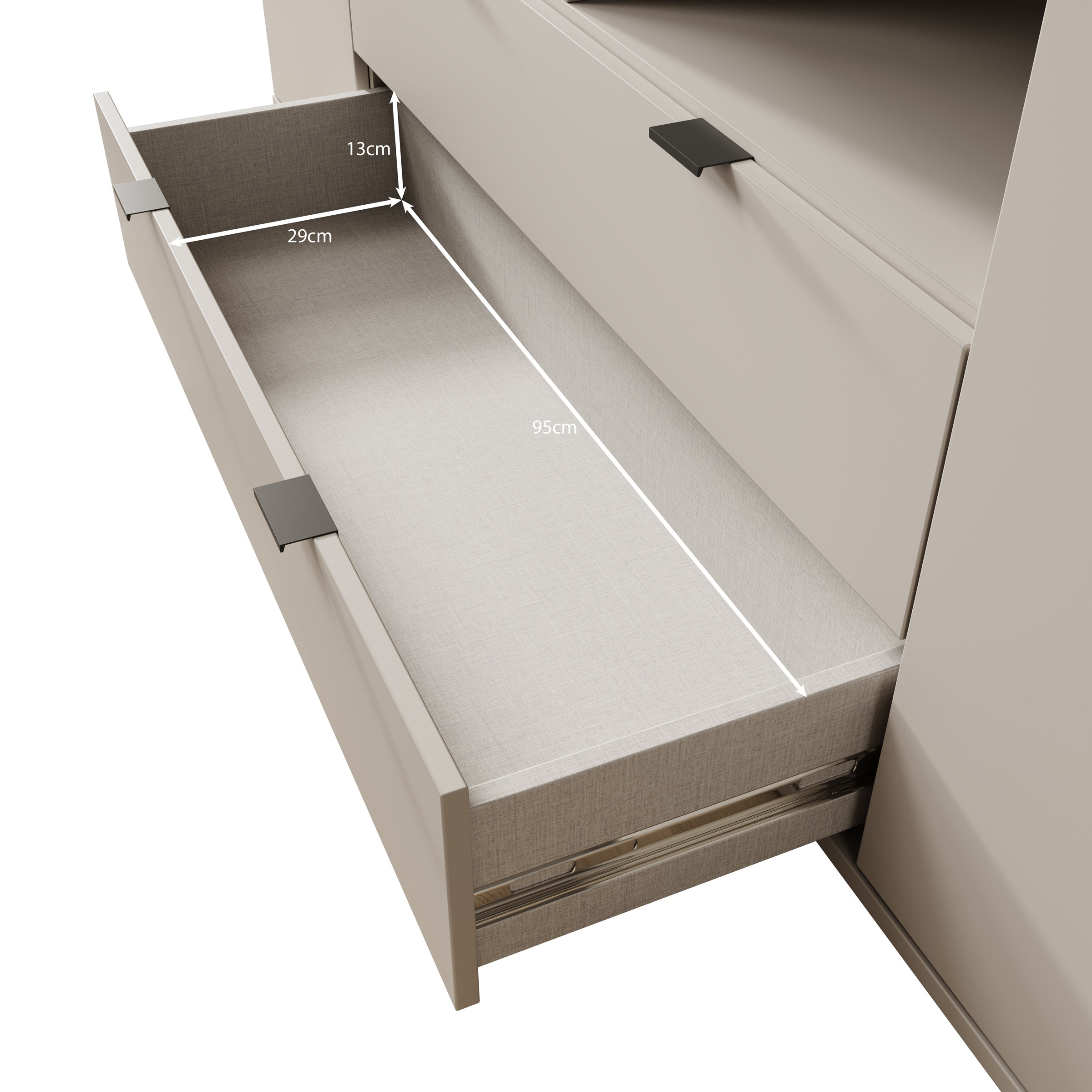 Galeno - TV-Meubel - Beige - 180x41x63 cm