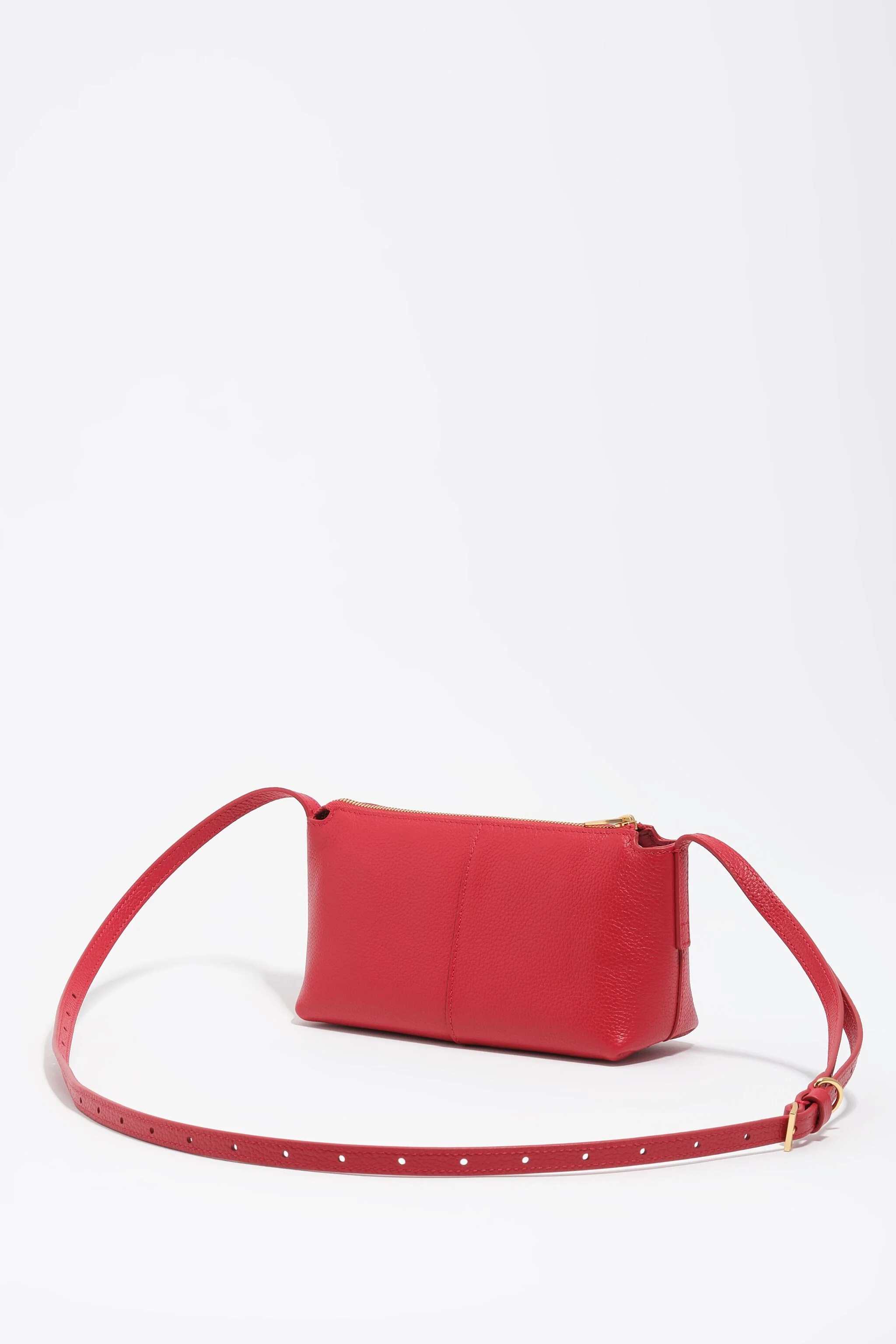 Bolsa pequena de couro vermelha
