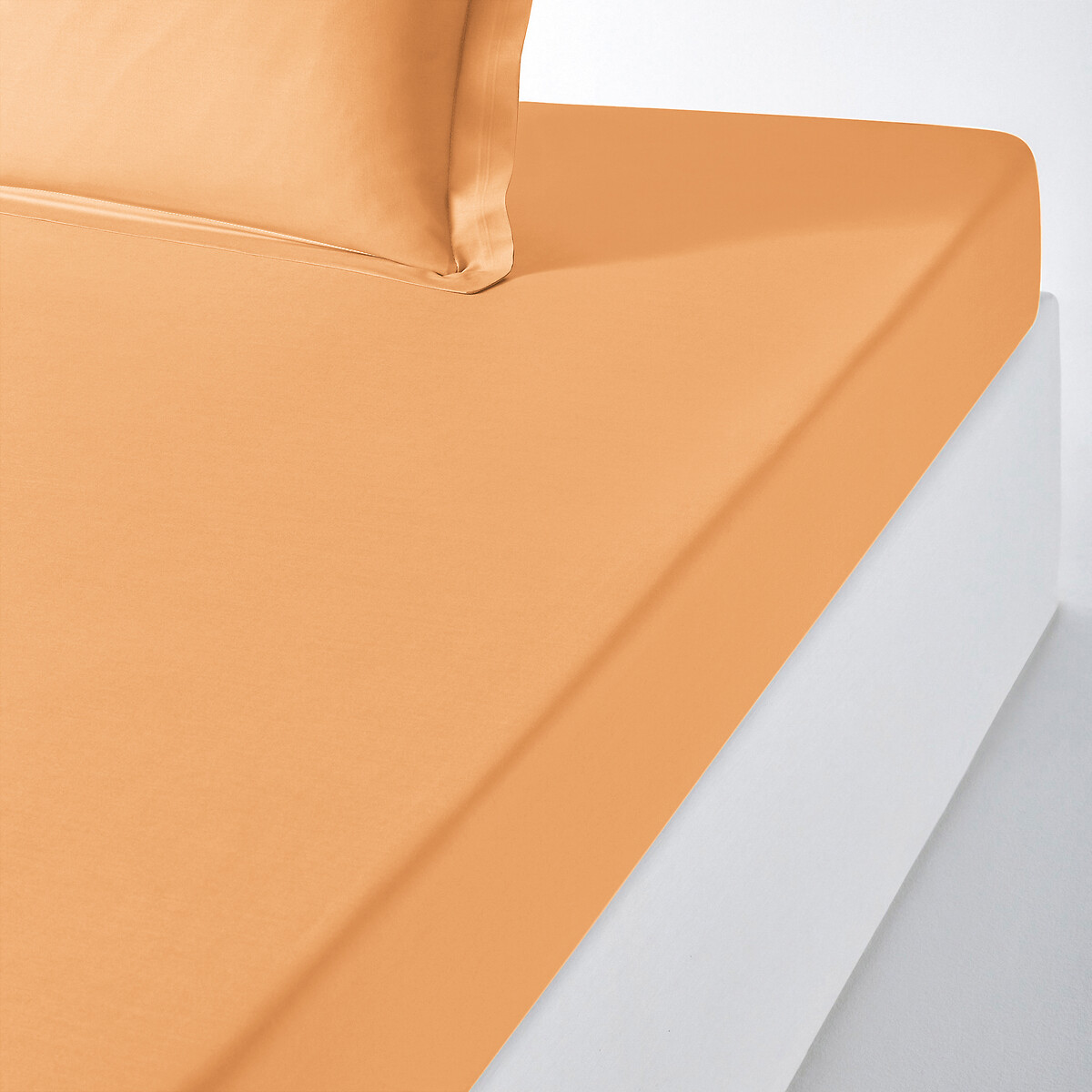 LA REDOUTE INTERIEURS<br>Lençol de baixo liso em algodão orgânico, dobra 30 cm, Scenario