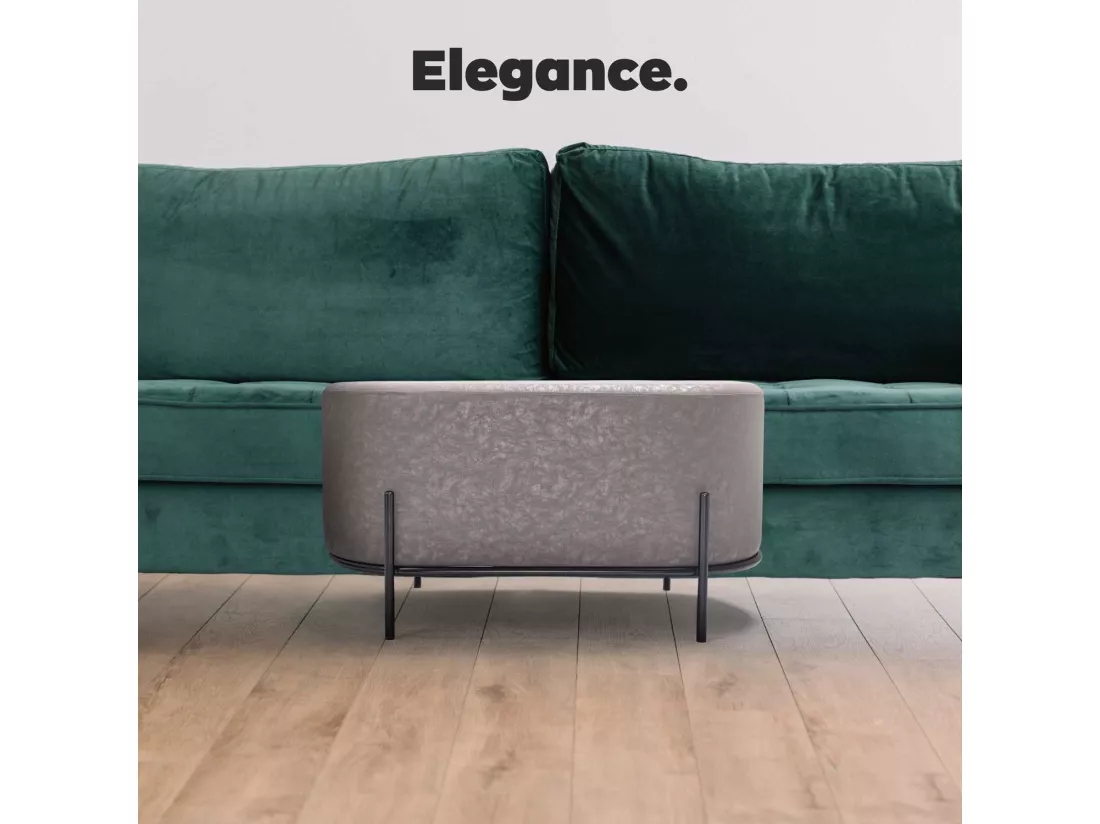 LIPSIA LETHERETTE - Pouf ovale en létherette