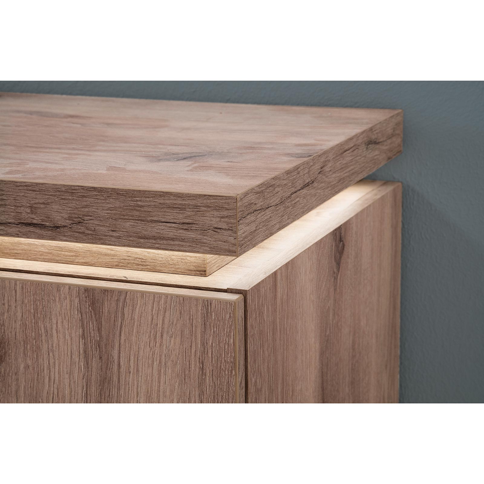 Highboard - Viking Oak - LED-Beleuchtung - 143 cm