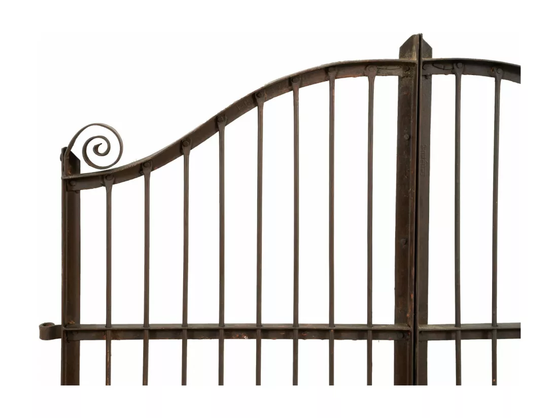 BISCOTTINI Portail - Fer Forgé Finition Antique - Clôture en Fer - Portail en Métal - Porte Décorative - Portail d'Entrée - 115x6x115cm - Une Pièce