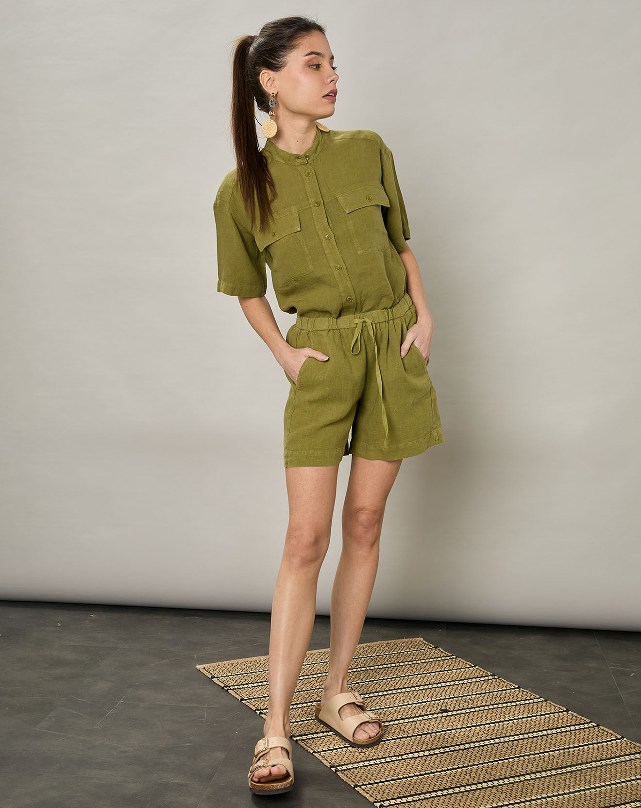 Hartford Chemise 100% Lin Citoyen matcha
