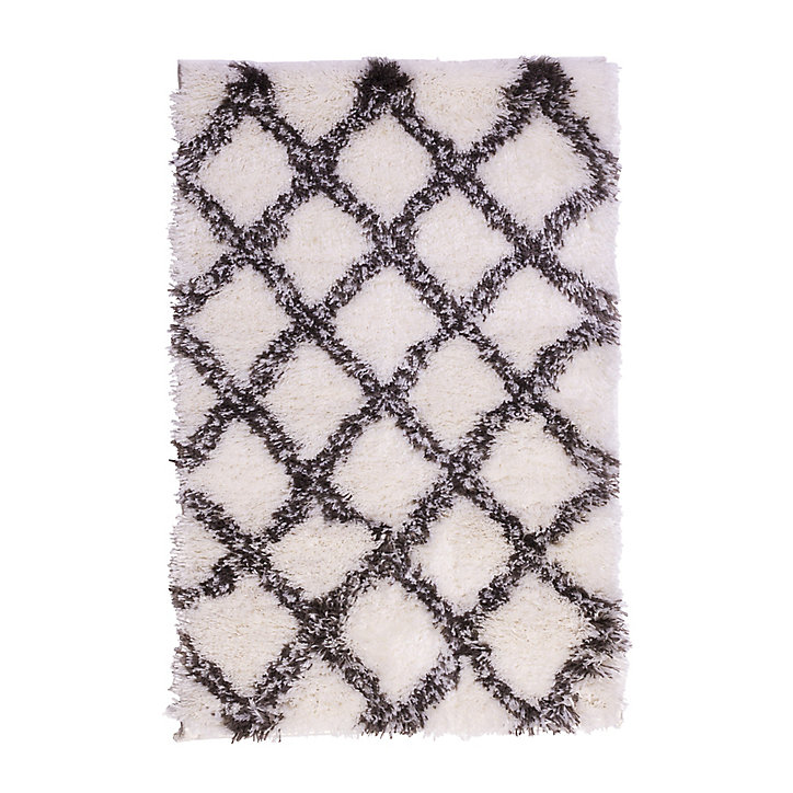 Tapis Tribal losanges blancs 60 x 90 cm