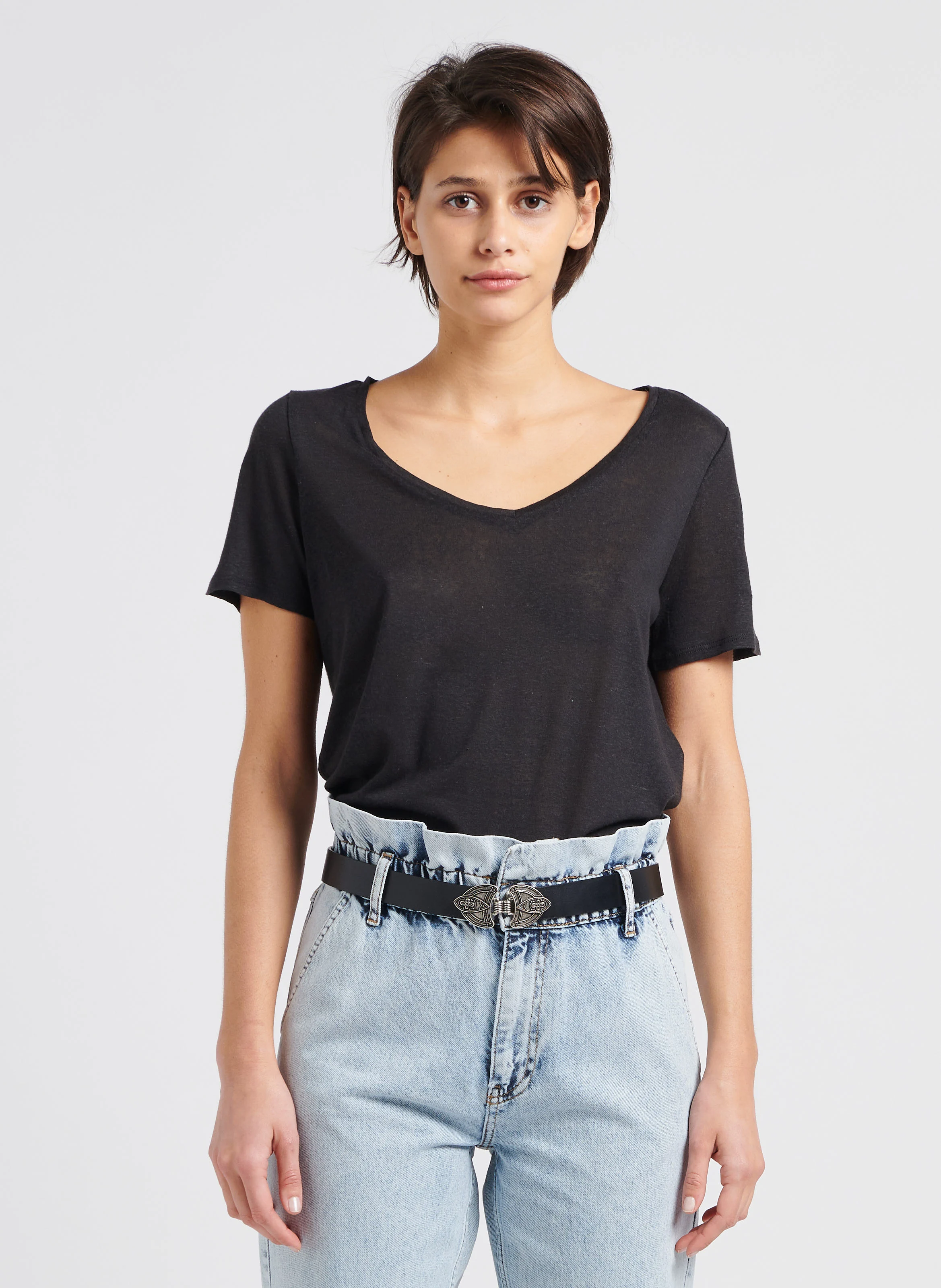 NEW BYZANNE - Ceinture en cuir | Noir
