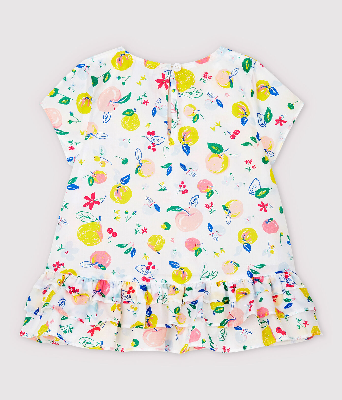Blouse manches courtes en popeline bébé fille