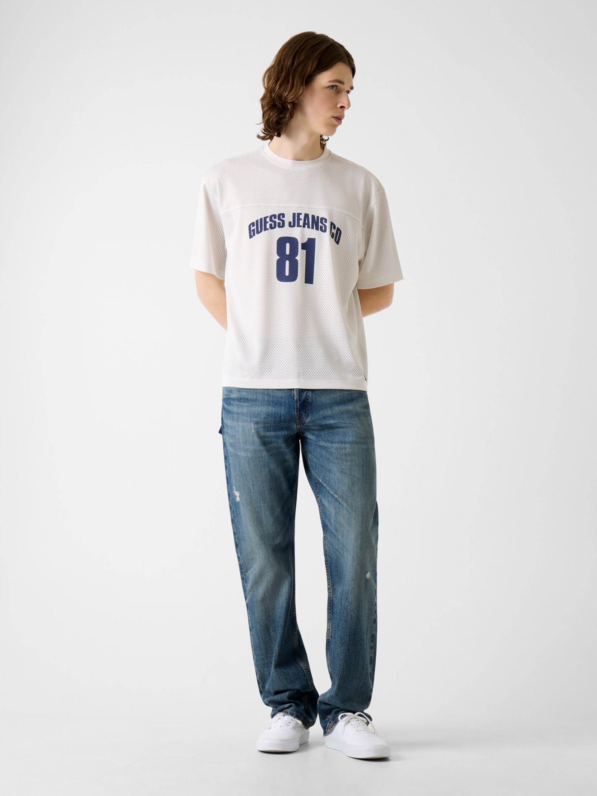 Camisa cropped de malha com modelagem quadrada