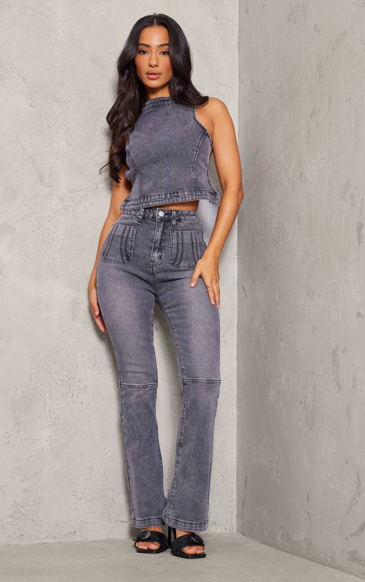 Washed Charcoal Top Dos Nu En Denim Petite