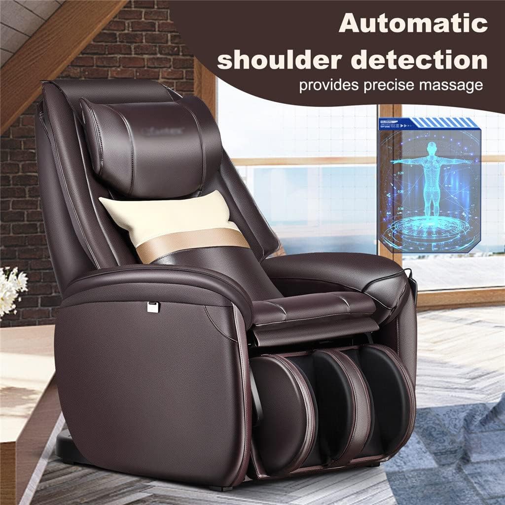 Poltrona de massagem Walnut Full Body SL Track Zero com apoio para os pés reversível e aquecimento.
