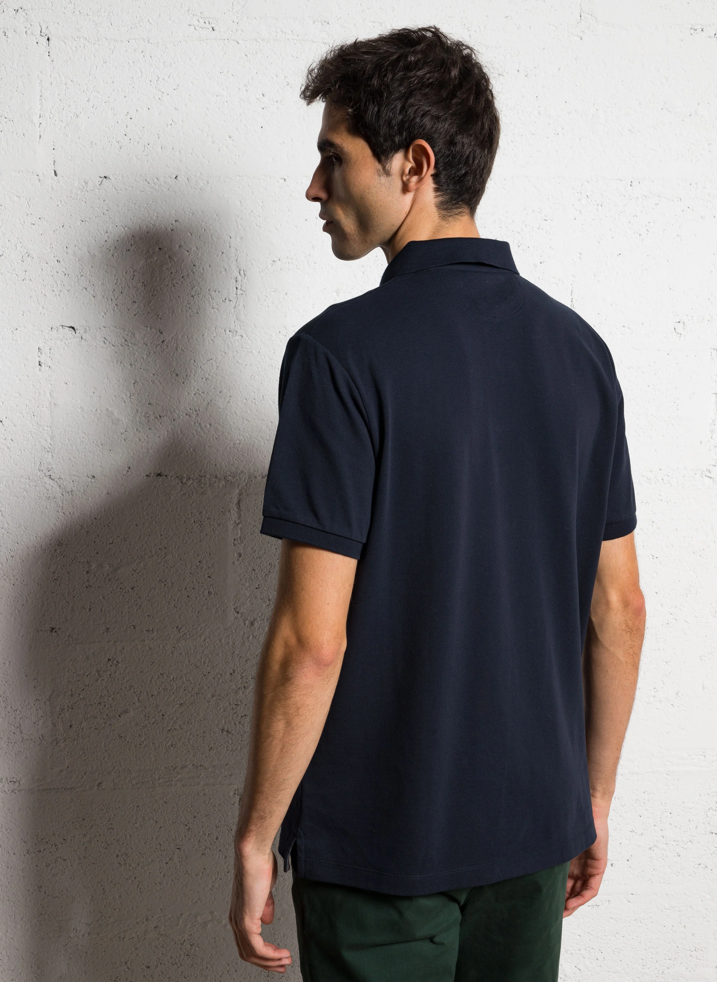 Polo brodé en coton | Bleu