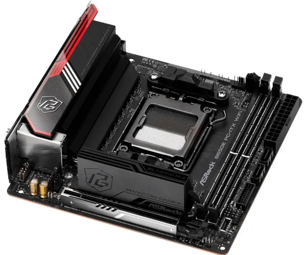 [OUTLET] - ASRock B650E PG-ITX WiFi - Bundkort - mini ITX - Socket AM5 - AMD B650 Chipset - USB 3.2 Gen 1, USB 3.2 Gen 2, USB-C 3.2 Gen2, USB-C 3.2 Gen 2x2 - Bluetooth, 2.5 Gigabit LAN, Wi-Fi 6 - onboard grafik (CPU påkrævet) - High Definition Audio