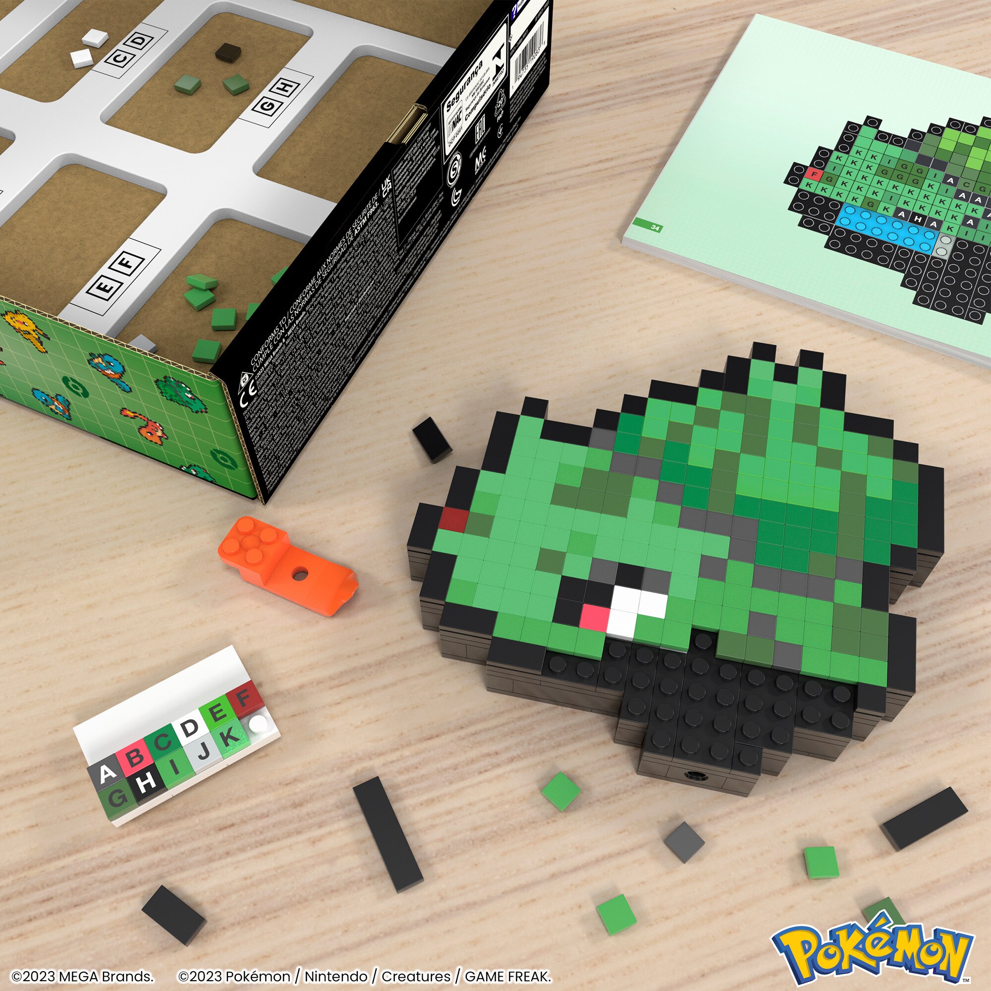 Mattel Konstruktionsspielzeug MEGA Pokémon Bisasam Pixel Art