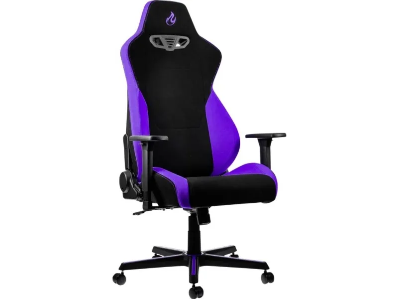 Nitro Concepts S300, Polstret vatteret sæde, Polstret vatteret ryglæn, Sort, Lilla, Sort, Lilla, Stof, Skum, Stof, Skum