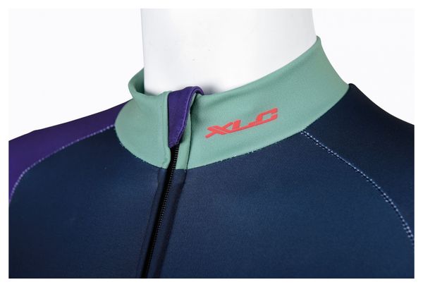 Maillot Manches Longues XLC JE-S18 Bleu Foncé Vert Lilas