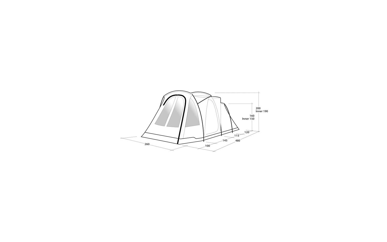 Outwell Springwood 4SG Tunnelzelt Blau für 4 Personen