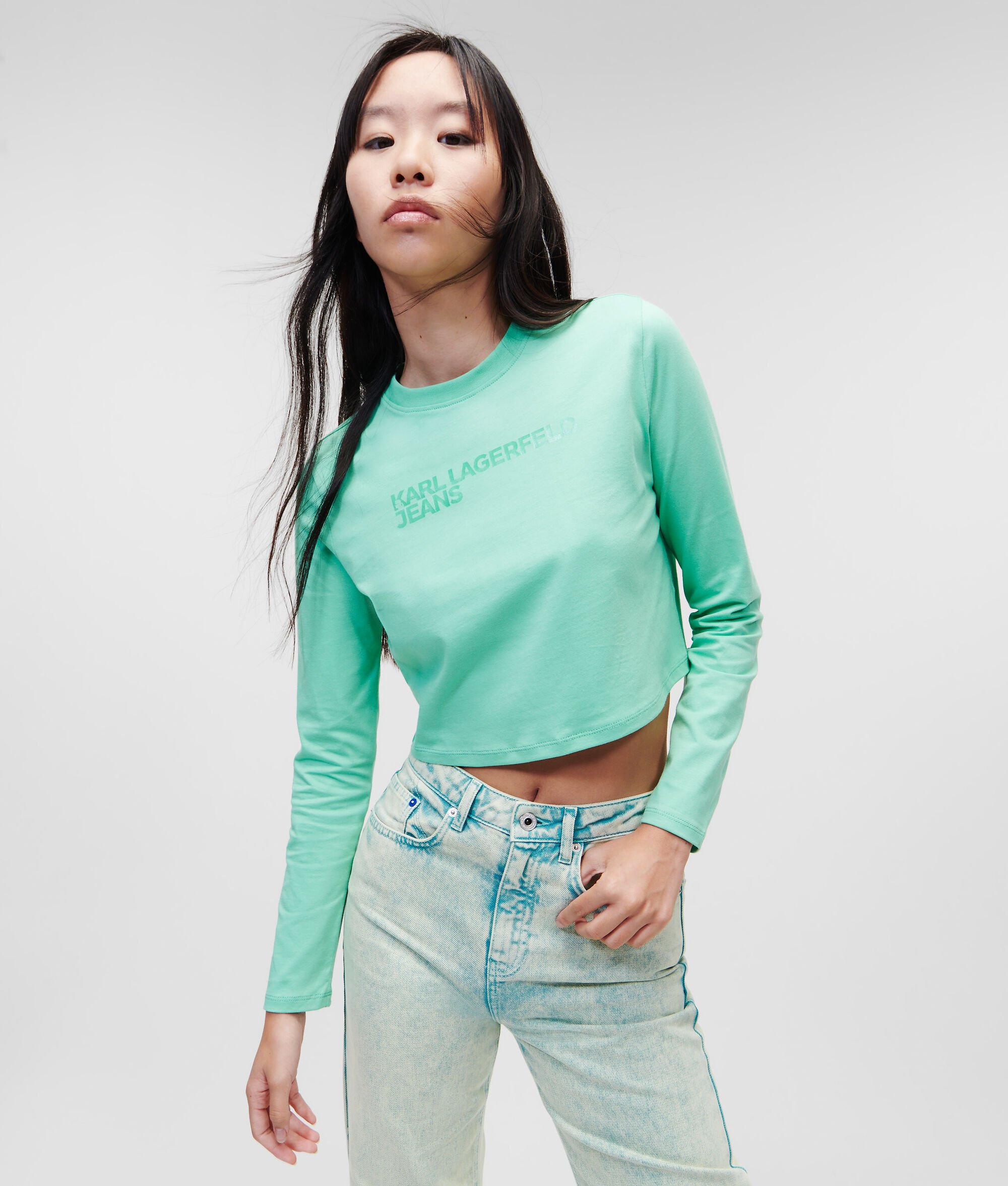 T-SHIRT MANCHES LONGUES KLJ CROPPED