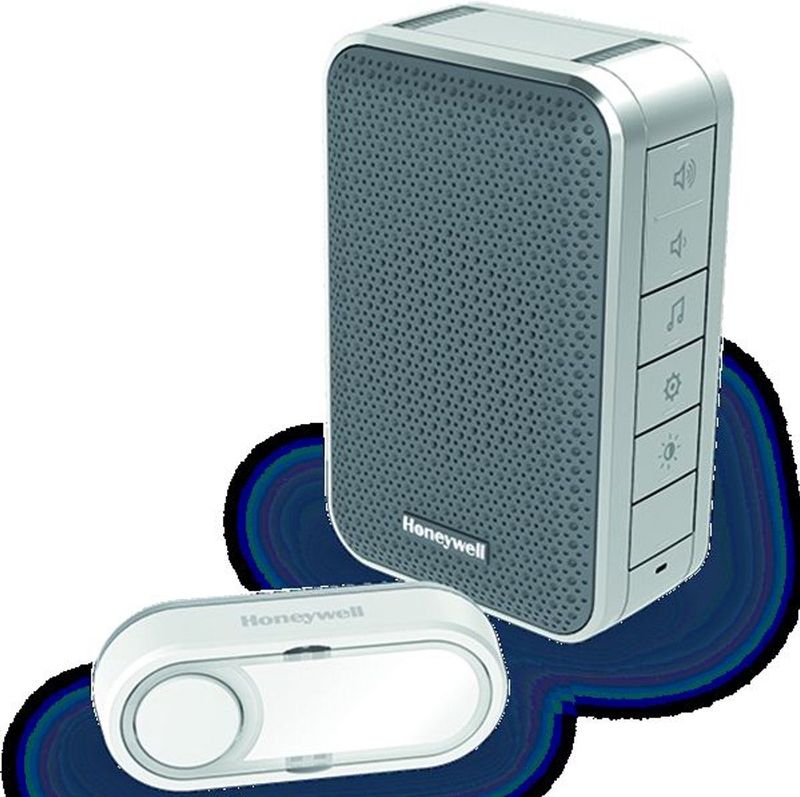 Honeywell Home Draadloze Gongset - Zilver/Grijs - 6 Tonen - LED-Flitser