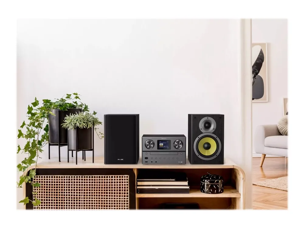 Philips | TAM8905/10 - Mikrosystem - DAB /Bluetooth/CD/Spotify Connect - 2 x 50 Watt (Total) - Sort