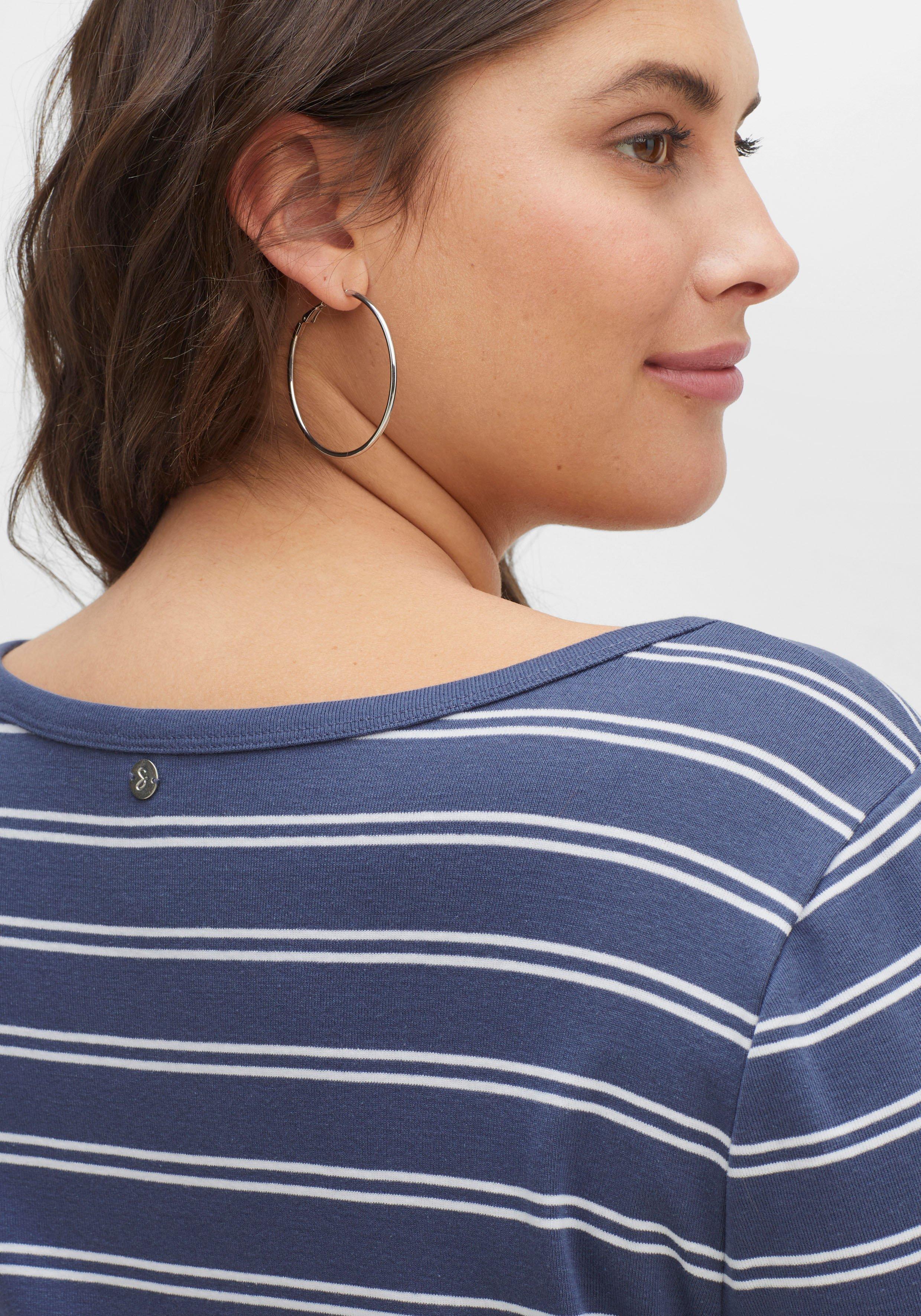 Langarmshirt mit Streifen, in Rippqualität