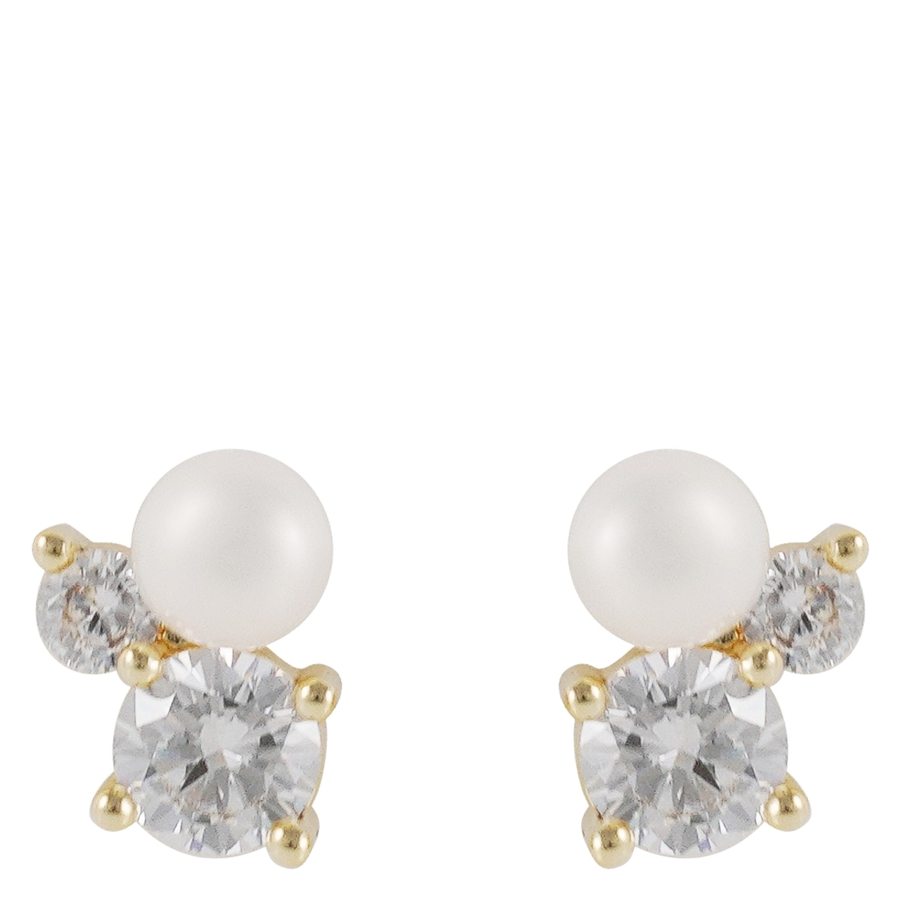 Snö Of Sweden Mayfair Small Irregular Pearl Earring Gold/White