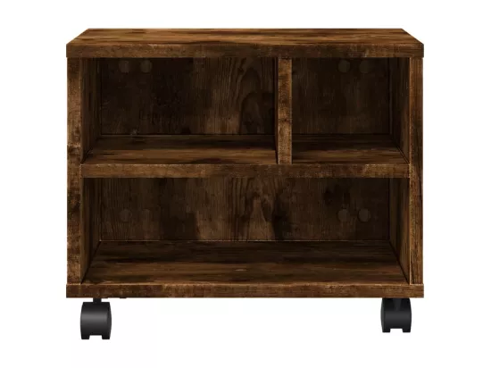 Support d'imprimante avec roulettes chêne fumé 41x32x34,5 cm