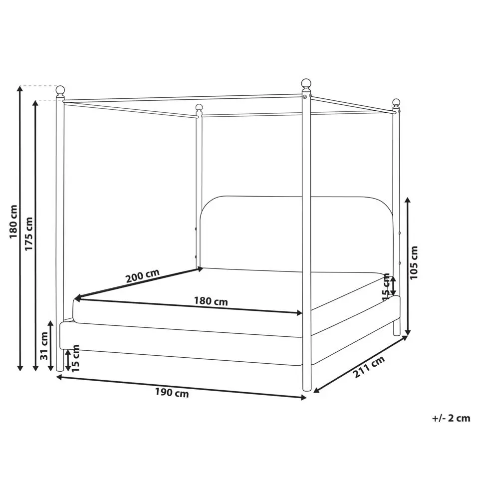 DANNEMOIS - Tweepersoonsbed - Beige - 180x200 cm - Bouclé