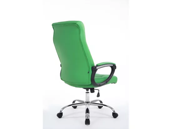 Chaise de bureau - Similicuir & Métal chromé - Vert - Poseidon
