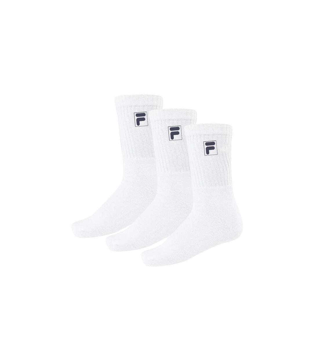 FILA Lot de 3 paires de Chaussettes Homme Coton TENNIS Noir