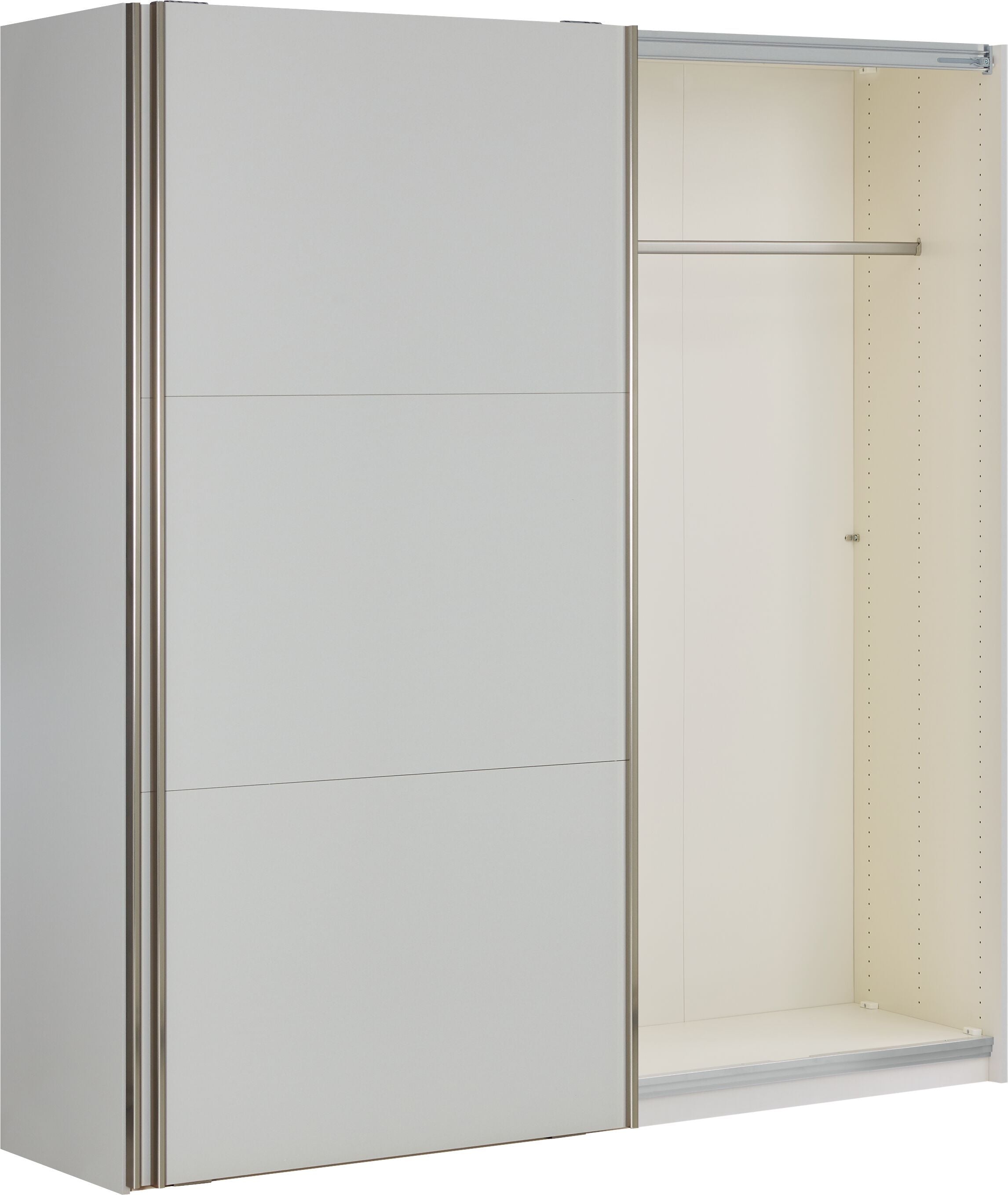 MODUL Schwebetürenschrank - Hellgrau / B: 202.0 cm x T: 65.0 cm x H: 220.0 cm
