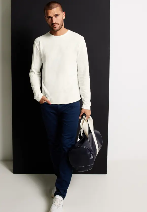 Slub Langarmshirt  - broken white