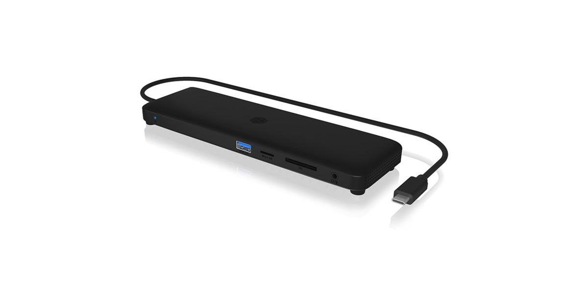 ICY BOXIB-DK2116-C 11-in-1 Mobile DockingStation with Triple Video Output  (Zwart, HDMI, DisplayPort, LAN, USB Type-C)