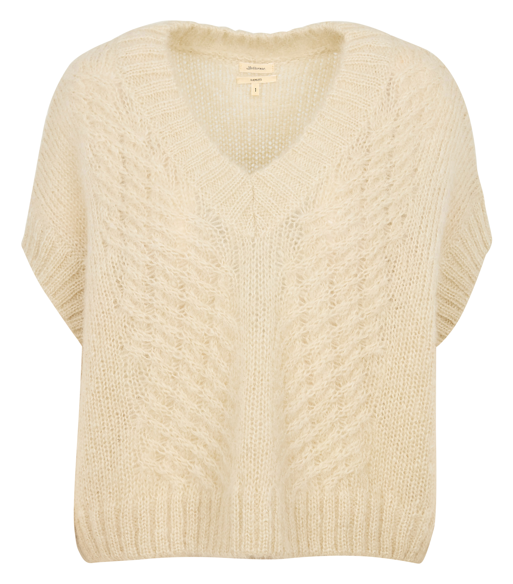 ABEVY - Pull col V sans manches | Marron