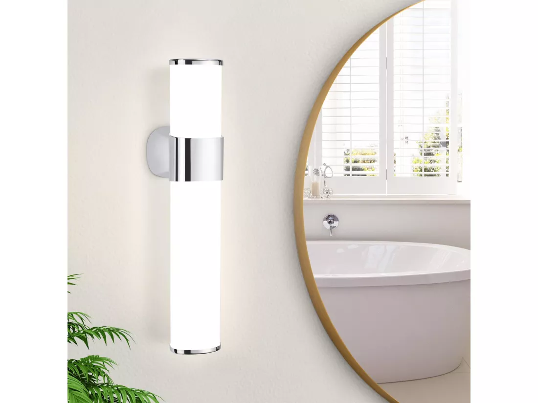 NETTLIFE Applique LED salle de bain，Lampe de miroir de salle de bain à LED - Chrome moderne 6W 30CM étanche IP44 blanc neutre 4000K