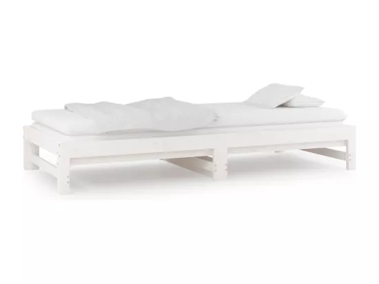 Lit coulissant sans matelas blanc 2x(90x190) cm