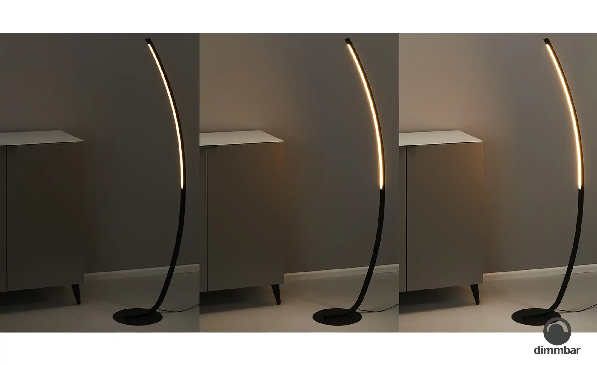 KHG LED-Stehleuchte, schwarz mit Dimmer