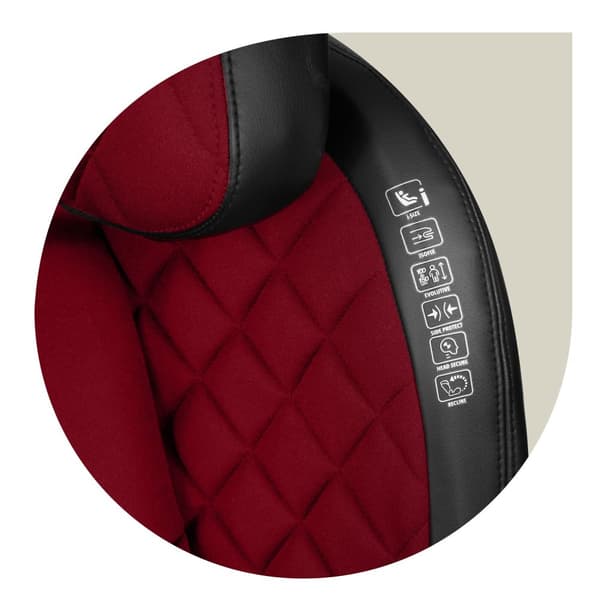 Bilstol Nukido Louis sort/rød 15-36 kg ISOFIX
