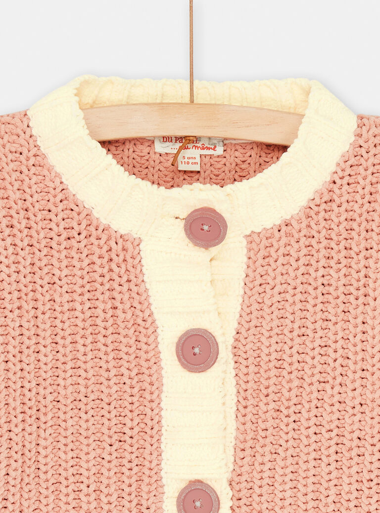 Cardigan vieux rose