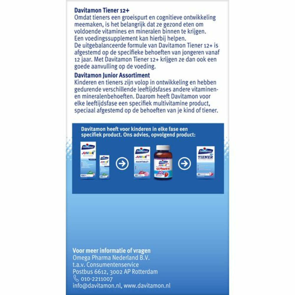 2x Davitamon Tiener 12+ Aardbei60 kauwtabletten