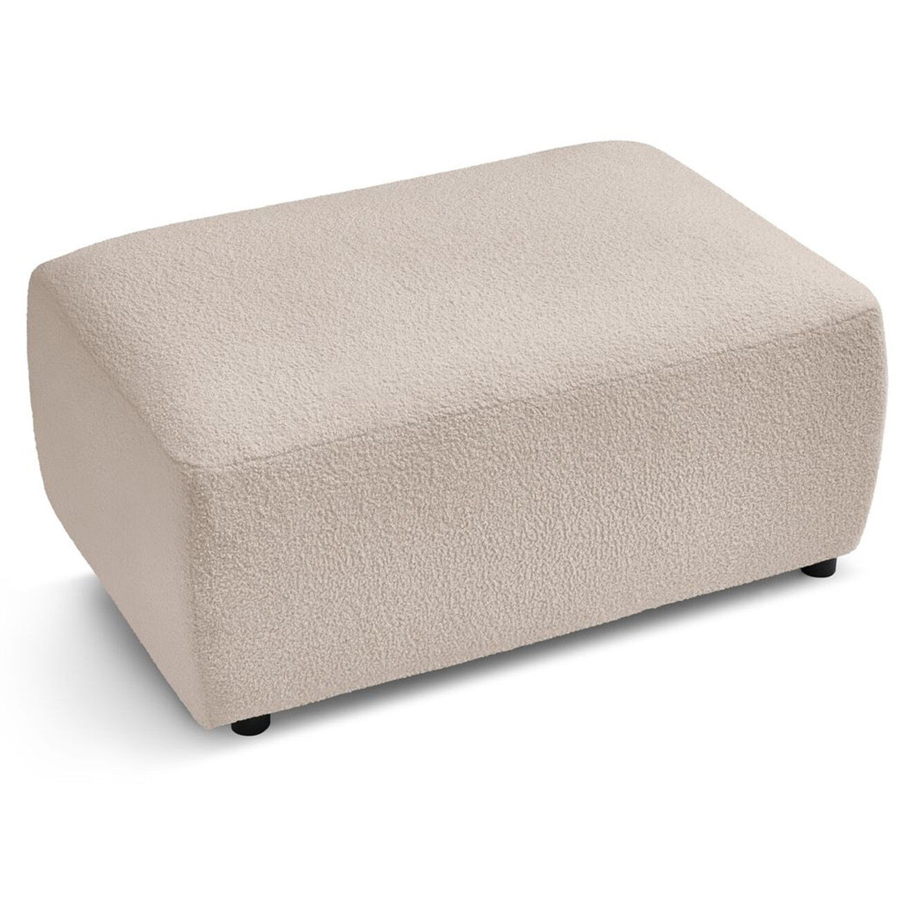 Bobochic Pouf bouclette rectangulaire Envy beige - 100x70x44 cm