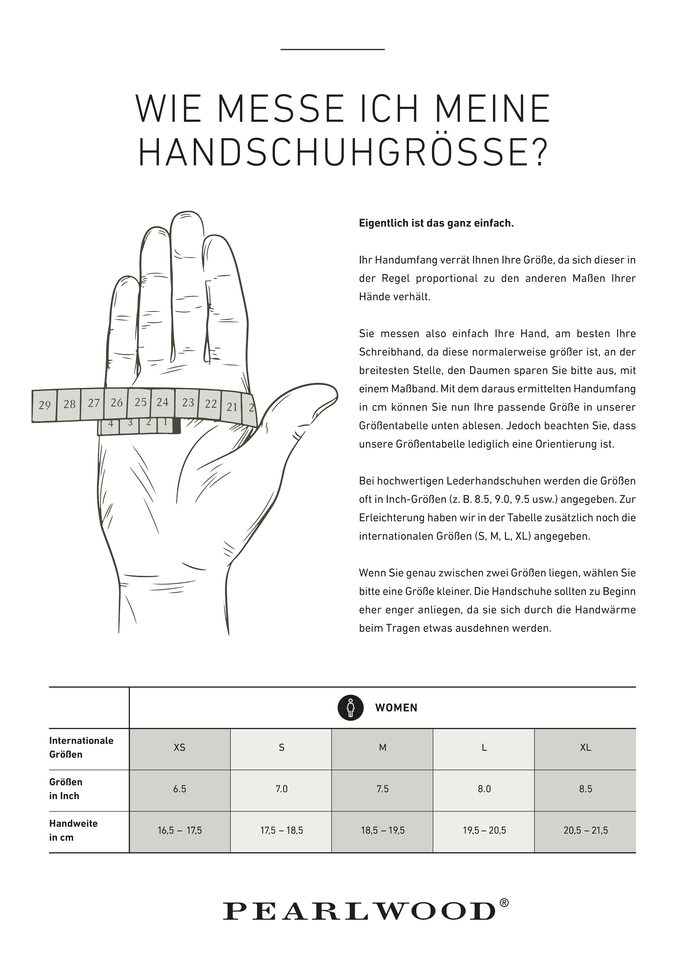 PEARLWOOD Lederhandschuhe »LUNA«, weiches Fleecefutter, Strickbündchen