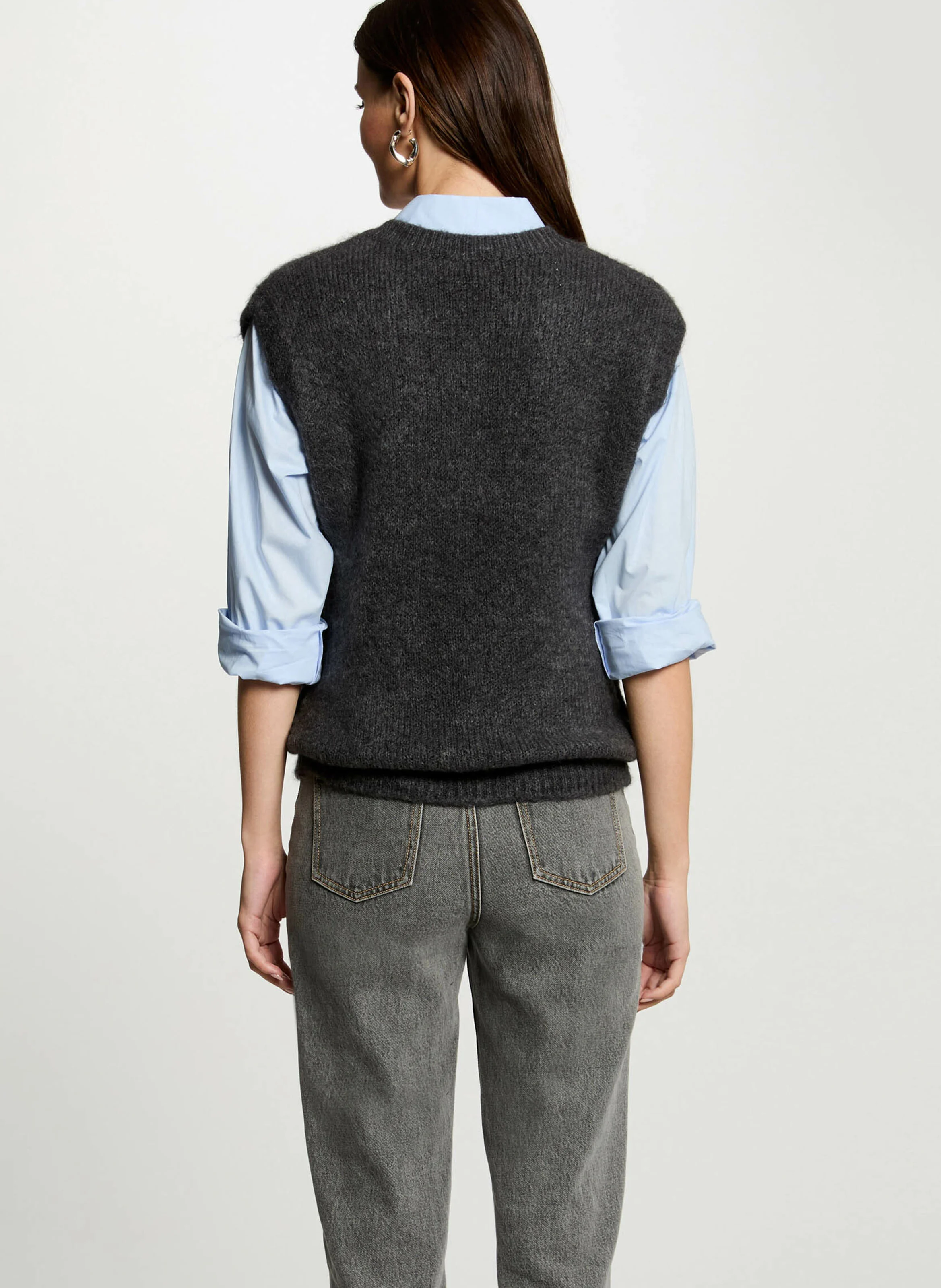 MPLUIE - Pull col V| Gris