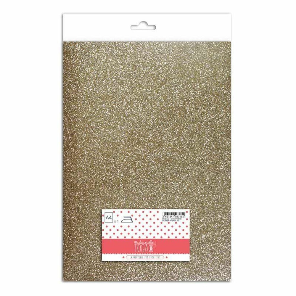 2 flex thermocollants à paillettes - champagne - 30 x 21 cm