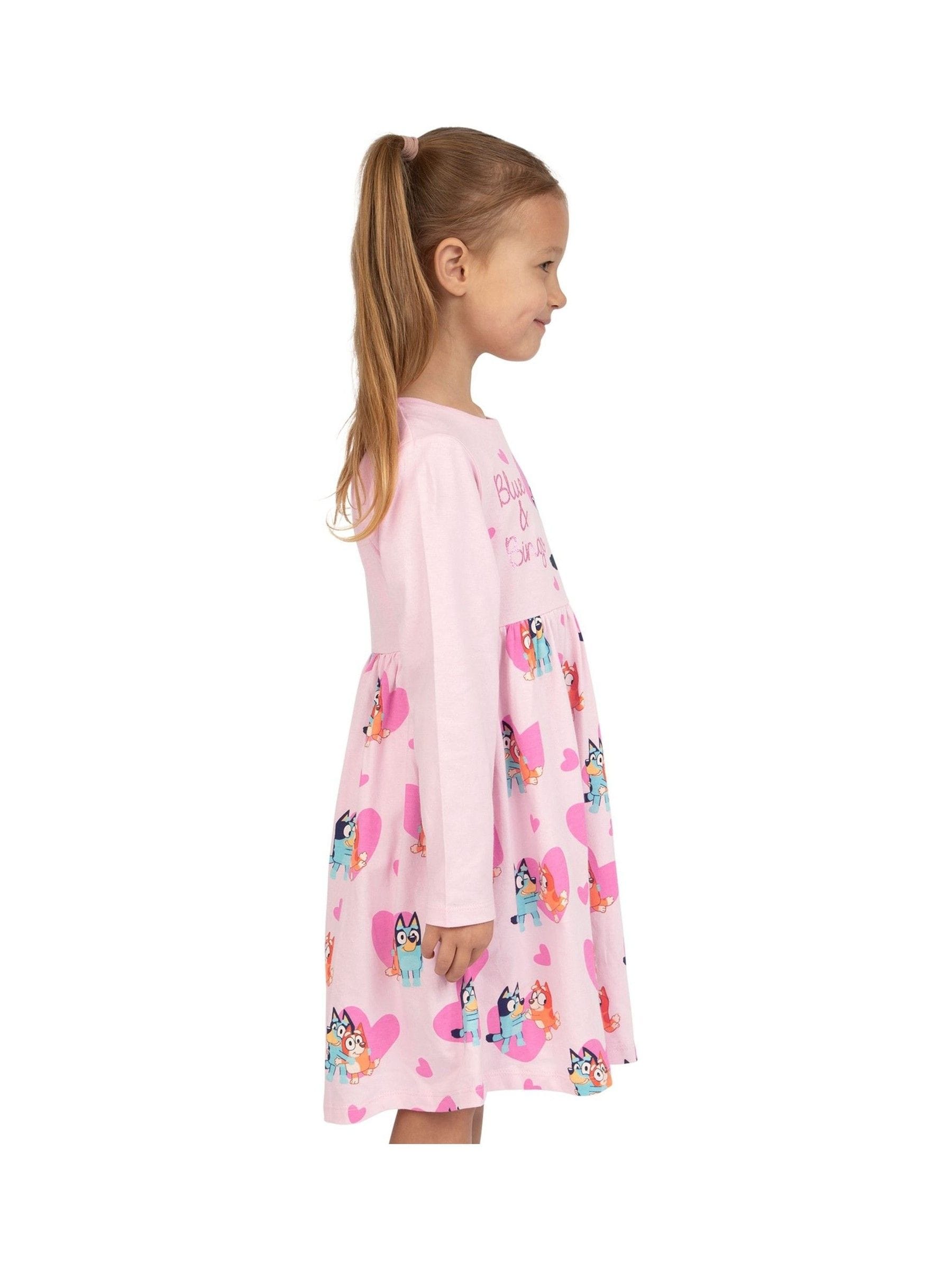Character Bluey Long Sleeve 100% Cotton Dress