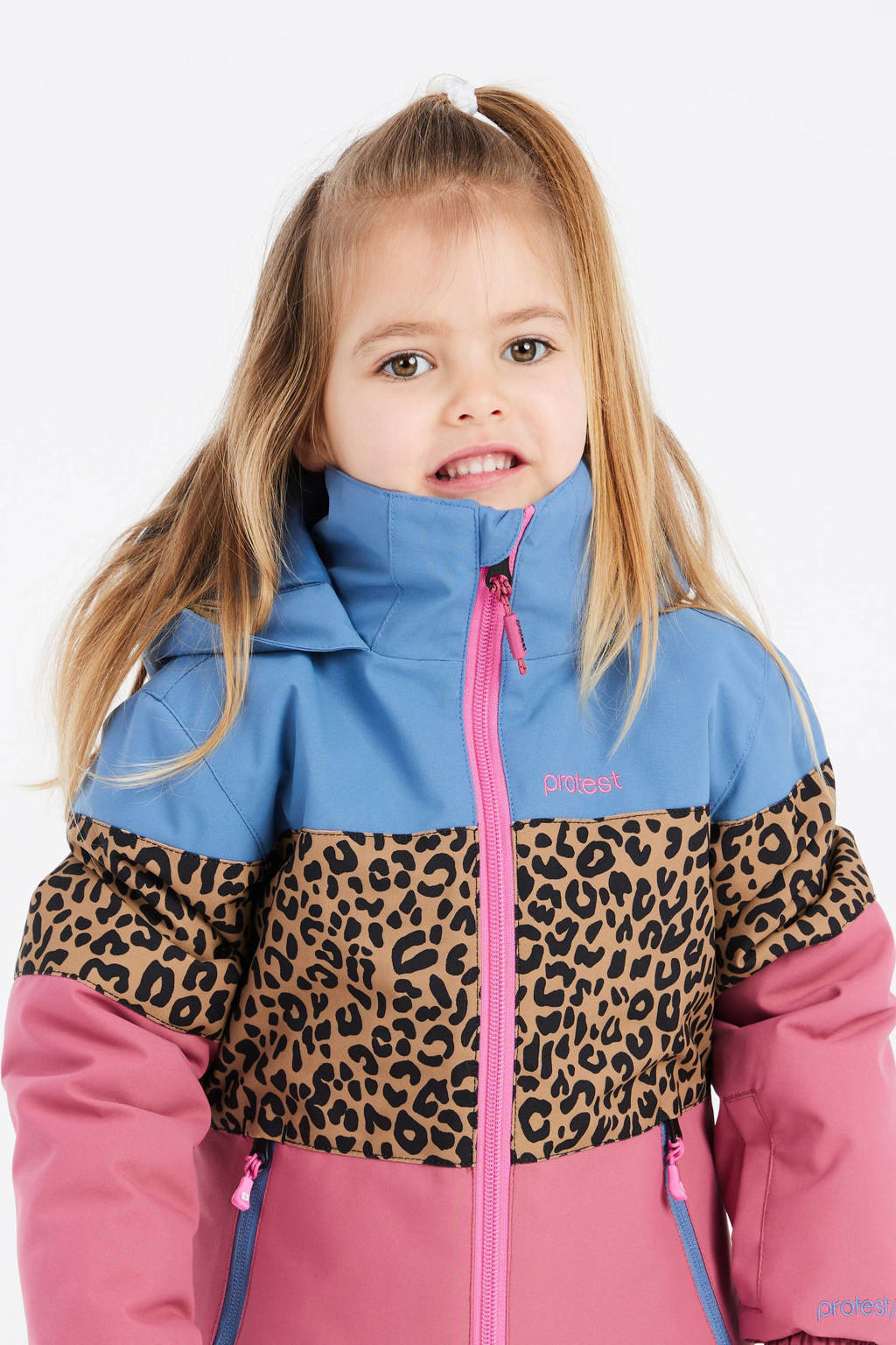 Protest ski-jack Fancy TD blauw/roze/camel