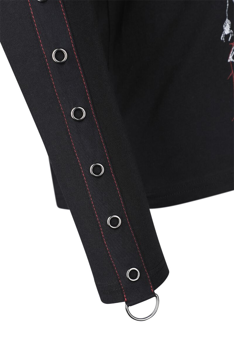 Haut Manches Longues avec Toiles d'Araignée & Feuilles | Gothicana by EMP T-shirt manches longues