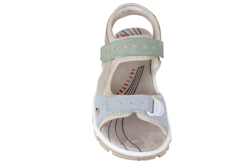 RIEKER TRAVE SANDAL I BEIGE PU OG TEKSTIL