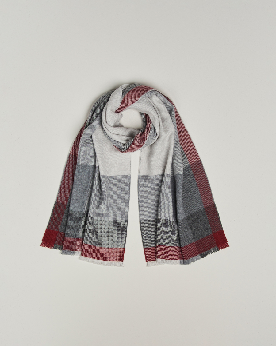 Brunello Cucinelli Wool/Cashmere Scarf Grey/Burgundy