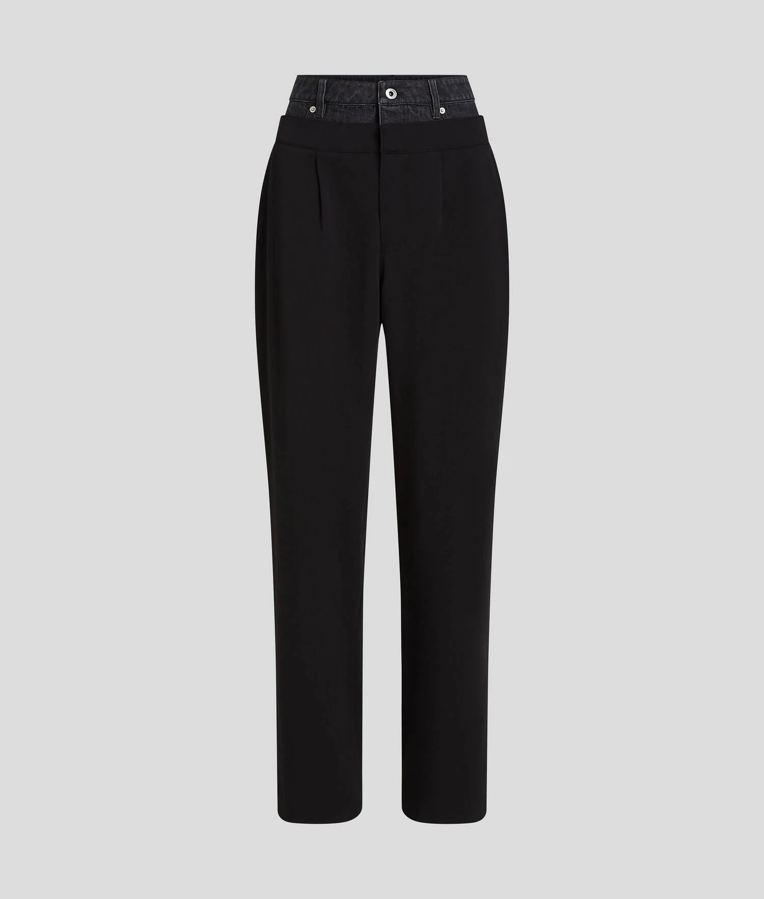 PANTALON EN MATIÈRES MÉLANGÉES - Noir