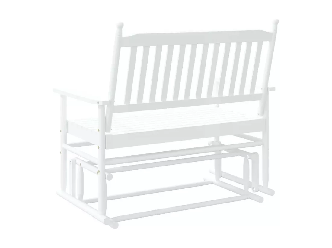 Banc balancelle blanc 118x70x104,5 cm bois massif de peuplier